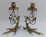 Vintage Brass Claw Bird Chicken Foot Candlestick Figural Candle Holder S... - £160.84 GBP