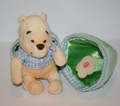 Disney Store Winnie the Pooh 6&quot; Easter Egg Green Plush Gingham Soft Toy Stuffed - $15.48