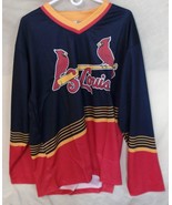 St Louis Cardinals: STADIUM GIVEAWAY: RED/BLUE HOCKEY LOOK Shirt: ADULT ... - $27.27 CAD
