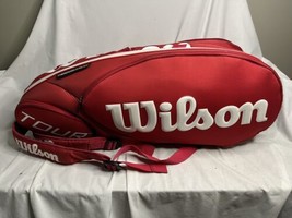 Wilson Tour Thermoguard 2.0 9 Pack Tennis Racket Backpack Bag Red/White - £50.61 GBP