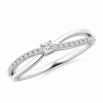 Prong Set Princess-Cut Diamond Split Shank Promise Ring in Silver Size 6 - £236.56 GBP