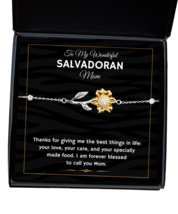 Bracelet Present For Salvadoran Mom - To My Wonderful Mom - Jewelry Sunflower  - $49.95