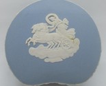 Vintage Wedgwood Jasperware White on Blue Kidney Shaped Trinket Box  - $14.85