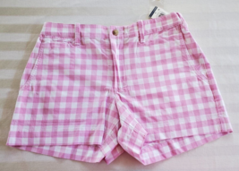 NWT Polo Ralph Lauren Pink &amp; White Plaid Cotton Shorts Misses Size 10 - £23.34 GBP