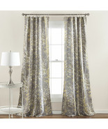 Set 2 Gray Grey Yellow Leaves Curtains Panels Drapes 84 inch L Room Dark... - £92.15 GBP