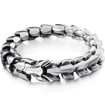 Big Size 20/22/24CM Long Heavy Stainless Steel Bracelet Men Link Chain Mens Brac - £28.85 GBP