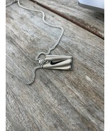 NEW Nike SILVER NECKLACE Stainless Steel 20&quot; CHAIN DOGTAG ADJUSTER SWOOSH - $25.65 CAD
