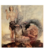 1916 Abel&#39;s Sacrifice Color Plate Print Willy Pogany Art Bible Story Cai... - $506.45 MXN