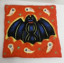 Halloween Bat Ghost Vintage Pot Holder Orange Black  - $9.49