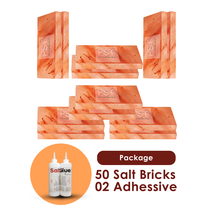 Himalayan Pink Salt Bricks Pack of 50 With 2 Salt Adhesive - £392.38 GBP