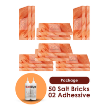 Himalayan Pink Salt Bricks Pack of 50 With 2 Salt Adhesive - £388.90 GBP