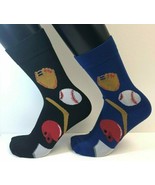2 PAIRS Foozys Men&#39;s Socks BASEBALL Glove Bat Ball, New Ships Free - $170.87 MXN