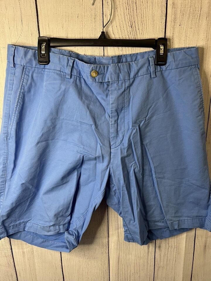 Primary image for Peter Millar Mens Blue  Cotton Chino Golf Shorts Size 38