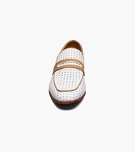 Stacy Adams Winstead Moc Toe Saddle Slip On Summer Shoes White 25704-100 image 6