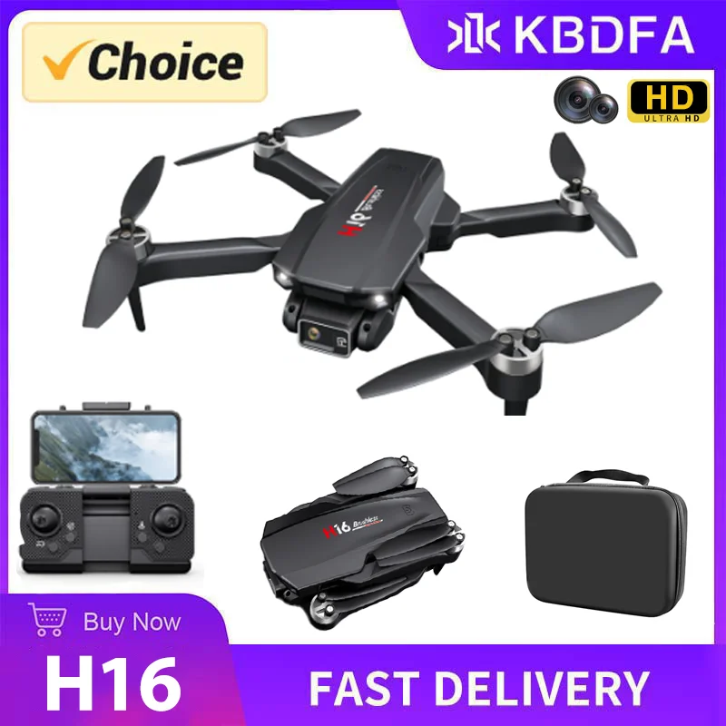 KBDFA New Drone H16 GPS Professional Dual Camera Dron Quadcopter  Brushle - £34.45 GBP