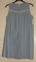 New Womens Croft &amp; Barrow Dotted Swiss Blue Cotton Chambray Nightgown Size M - £22.33 GBP