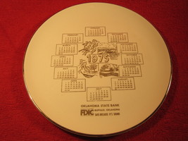 9&quot; Porcelain Collector Plate OKLAHOMA STATE BANK 1975 Calendar OUTDOORS ... - £6.26 GBP