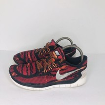 NIKE FREE 5.0 Print Running Trainer Sneakers Red Black 749681 001 7y Women’s 8.5 - £18.56 GBP