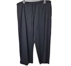 Natori Black Lounge Drawstring Waist Capri Pants with Pockets Size XL - £39.16 GBP