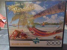 Buffalo Puzzle 2000 Pc Jigsaw Puzzle Welcome To Paradise Beach Relax 38.... - £17.31 GBP