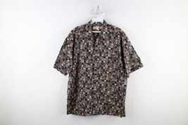 Vtg 90s Streetwear Mens Medium Abstract Rainbow Collared Hawaiian Button Shirt - £31.61 GBP