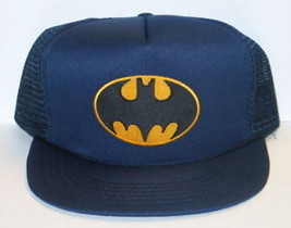 Batman Comic Book Bat Chest Logo Patch on a Black Baseball Cap Hat NEW - £11.64 GBP