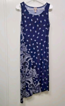 Chicos Navy Blue White Paisley Asymmetrical Dress Womens 0 - Small Trave... - £17.00 GBP