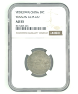 1949 China 20C Plata Yunnan L&amp;M 432 Calificado Por NGC Como AU55 - €1.475,98 EUR