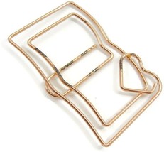 Pink Rectangle Heart Tone Metal Paper Clip Book Marker - $7.91