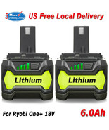 2XNEW 18V 6.0Ah Battery For RYOBI P108 Lithium-ion One+ Plus High Capaci... - £65.28 GBP