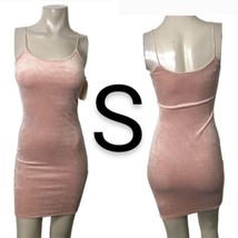 Light Pink Soft Velvet Corduroy Cami Mini Dress~Size S - £21.18 GBP