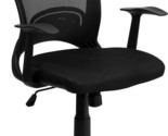 Mid-Back Designer Black Mesh Swivel Task Office Chair With Arms From Flash - £151.91 GBP
