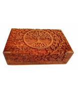 Fine Wooden Carving Box Tree of Life for Jewellery storage Handmade Box  - €96,30 EUR