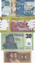 Kenya, Sudan, Nigeria, China, Lot Of 4 Different Banknotes, ********UNC-... - $13.82