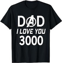 Dad I Love You 3000 Avengers Logo Father&#39;s Day T-Shirt - £12.59 GBP+