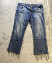 Lucky Brand Men&#39;s Jeans 36X29 Gene Montesano Slim Bootleg Distressed USA... - £16.15 GBP