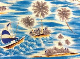 EUC Pineapple Connection Blue Sailing Sailboat Mens Hawaiian Shirt Palm Tree XL - £15.65 GBP