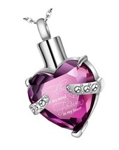 Crystal Urn Necklace Heart Memorial Pendant - £43.36 GBP