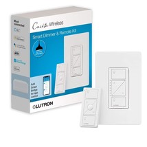 Lutron Caseta Smart Lighting Dimmer Switch and Remote Kit | P-PKG1W-WH | White - $118.99