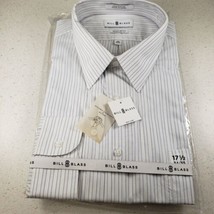 Bill Blass Men&#39;s Easy Care Dress Shirt - Blue Stripe Size 17 1/2 34/35 - £16.94 GBP