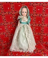 Vintage Eegee Doll Blonde Hair Green Lace Dress Victorian Prairie Lady 14” - £18.93 GBP