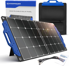 Portable Solar Panel Foldable Monocrystalline Solar Panel with Adjustable Kickst - £148.93 GBP