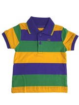 Child Medium Mardi Gras Classic Stripe Purple Green Yellow Short Sleeve ... - $25.64