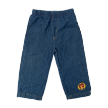 Vintage Infant Baby Boy Blue Denim Pants Size 18 Months Elastic Waist - $13.86