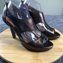 Sofft Heels Pavia Leather TStrap Peep Toe Size 8M Copper Metallic Retail... - £29.56 GBP