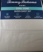 Tommy Bahama Cool Zone Cloud Grey Gray Cotton Sheet Set Queen - $64.00