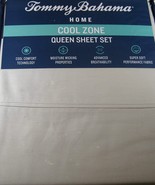 Tommy Bahama Cool Zone Cloud Grey Gray Cotton Sheet Set Queen - $65.00