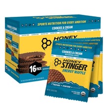 Honey Stinger Organic Gluten Free Cookies &amp; Cream Waffle | Energy Stroopwafel - £27.25 GBP