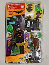 Batman Lego Movie Boys Size 4 Underwear Briefs White New Joker Comic Book 5 Pair - £14.03 GBP
