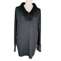 Soft Surroundings Gray Tunic Top Medium Gray Long Sleeve Soft Pockets - £22.98 GBP